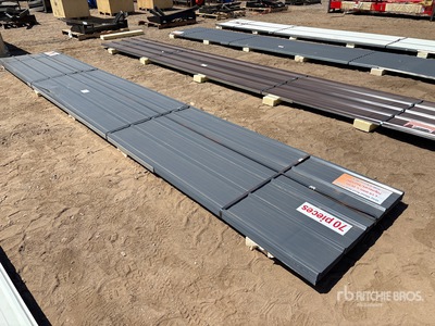 Quantity of (70) 20 Ft x 3 Ft Grey Metal Roof Wall Panels その他 - 店舗 & 倉庫