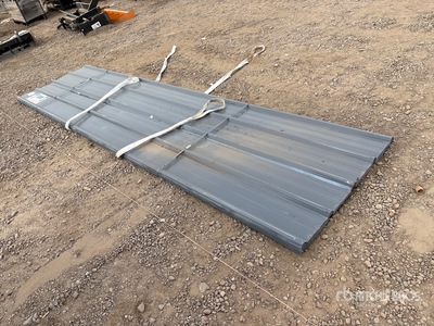 Quantity of (30) 12 Ft x 3 Ft Grey Metal Roof Panels