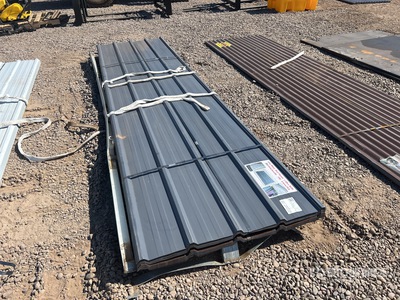 Quantity of (30) 12 Ft x 3 Ft Grey Metal Roof Panels