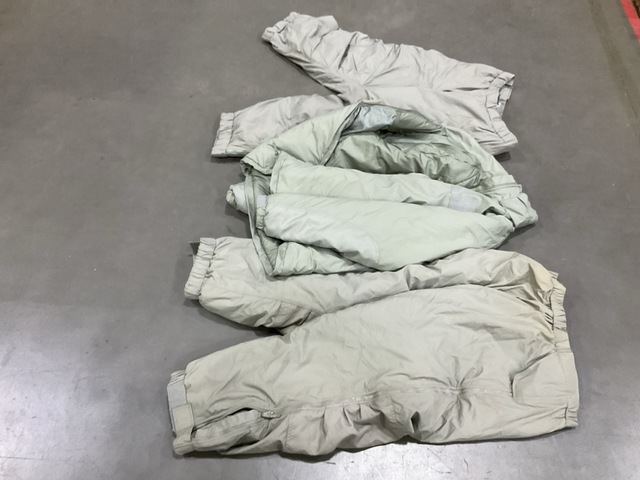 (8) Extreme Cold Weather Parkas & (10) Pairs of Extreme Cold Weather Trousers