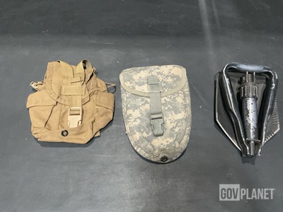 (46) Entrenching Tools, (141) Tool Carriers, (68) Pouches & Assorted Items