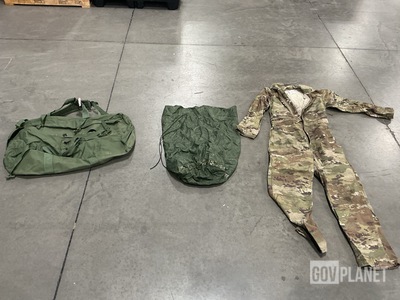 (6) Clothing Bags, (2) Pairs of Mechanic’s Coveralls & Assorted Items