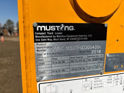 2018 Mustang 1650RT Two-Speed Compact Track Loader