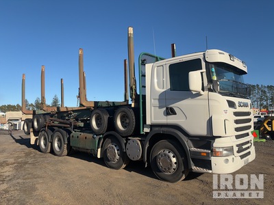 2013 Scania R560 8x4 Twin-Steer & 2012 Patchell Quad/A Log Trailer Combination Camion grumier