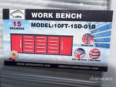 2026 Suihe NWB-15DR-2 -10 9 ft 4 in 15-Drawer Workbench (Unused)