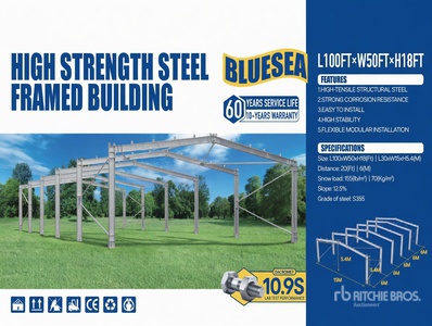 BLUESEA L100 ft x W50 ft x H18 ft حديد للانشاء (Unused)