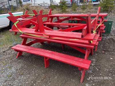 Quantity of (7) Wooden Picnic Tables Articoli da ferramenta e di consumo