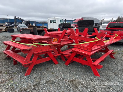 Quantity of (7) Wooden Picnic Tables Articoli da ferramenta e di consumo