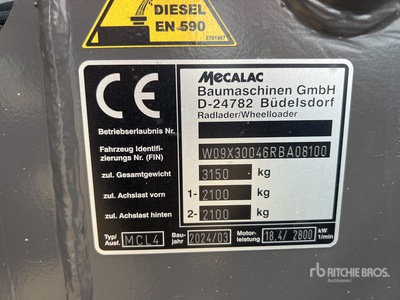2024 Mecalac MCL4 Chargeuse Sur Pneus Wheel Loader