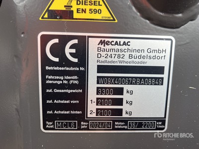 2024 Mecalac MCL6 Chargeuse Sur Pneus Wheel Loader