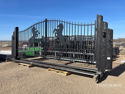 19 ft x 8 ft 10 in Steel Heavy Duty Bi-Parting Driveway Gate (Unused)