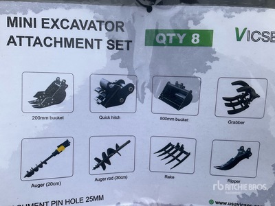 2026 VICSEC VCA-8 Qty of 8 Fit to Mini Excavator Varios, accesorio para excavadora (Unused)