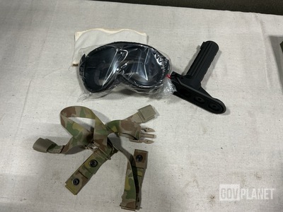 (21) Pairs of Goggles, (1) Shoulder Stock, (19) Slings & Assorted Items