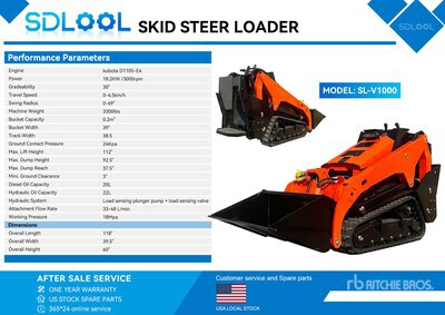 2026 SDLOOL SL-V1000 Mini Skid Steer Loader (Unused)