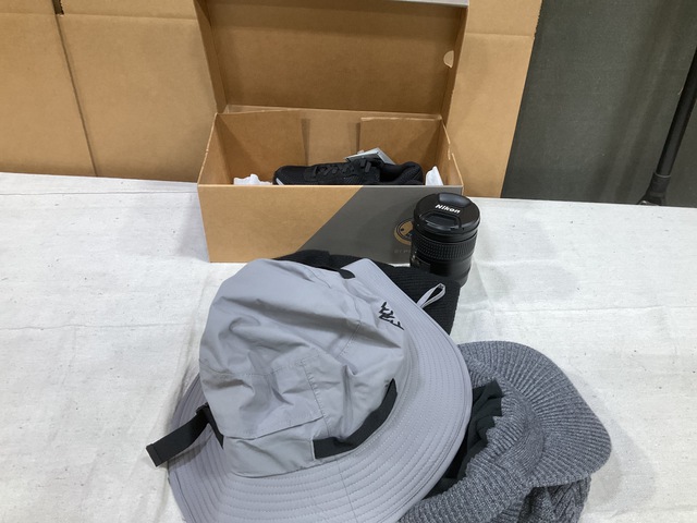 (3) Pairs of Men&rsquo;s Running Shoes, (1) Nikon Camera Lens & Assorted Items