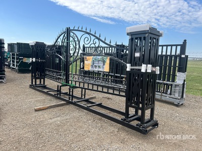 2026 Suihe NFG-20FGP-EU 20 ft x 5 ft Wrought Iron Bi-Parting Driveway Gate (Unused)