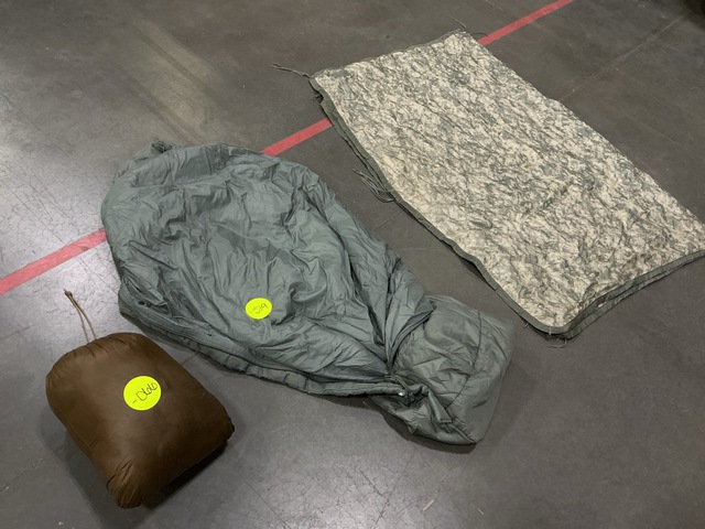 (46) Assorted Sleeping Bags & (23) Wet Weather Poncho Liners (46) Assorted Sleeping Bags & (23) Wet Weather Poncho Liners
