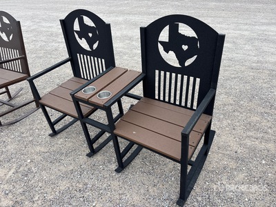 Big Daddy Chairs Decorative Metal Double Rocking Chair Varios, tienda, almacen, consumidor (Unused)