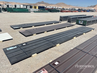 Quantity of (20) 20 ft x 3 ft Black Metal Roof Panel (Unused)