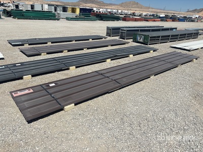 Quantity of (20) 20 ft x 3 ft Brown Metal Roof Panel (Unused)