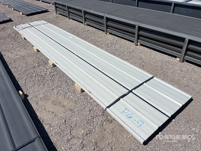 Quantity of (30) 16 ft x 3 ft White Metal Roof Panel (Unused)