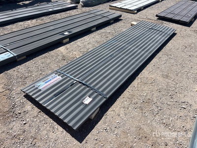 Quantity of (70) 12 ft x 3 ft Grey Metal Roof Panel (Unused)