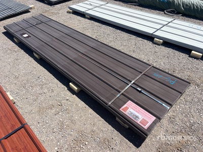 Quantity of (70) 3 ft x 12 ft Brown Metal Roof Wall Panels (Unused)