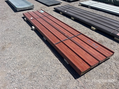 Quantity of (70) 3 ft x 12 ft Wood Grain Metal Roof Wall Panels (Unused)