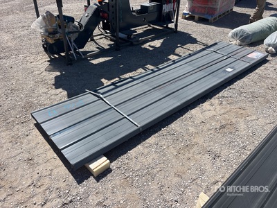 Quantity of (70) 12 Ft x 3 Ft Grey Metal Roof Panel (Unused)