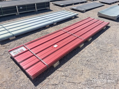 Quantity of (30) 12 ft x 3 ft Polycarbonate Red Roof Panel (Unused)