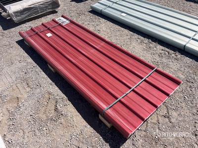 Quantity of (30) 7.87 ft x 3 ft Polycarbonate Red Roof Panel (Unused)