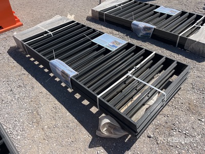 Quantity of (10) 7.9 Ft x 3.3 Ft Black Galvanized Steel fencing (Unused)