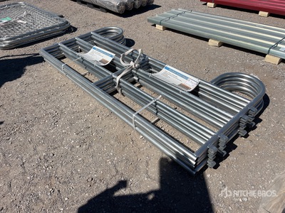 Quantity of (10) 7.9 ft x 3.8 ft Galvanized Round Tube Livestock Panel (Unused)