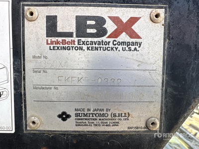 2015 Link-Belt LBX 350 VG Tracked Excavator