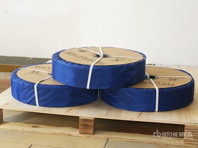 Quantity of (3) 2024 Powertek 3 in x 300 ft PVC Layflat Mangueras (Unused)