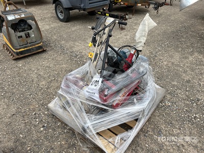 Quantity of Rototiller, table saw, and concrete grinder