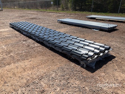 Quantity of (100) Metal Roofing,Black,37inch x 18ft (Unused)