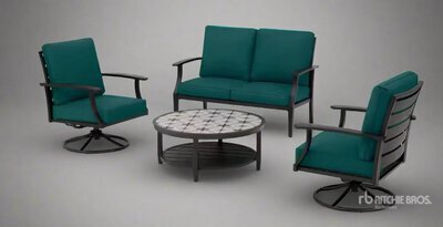 4 Piece Swivel Outdoor Metal Furniture Set (Unused)