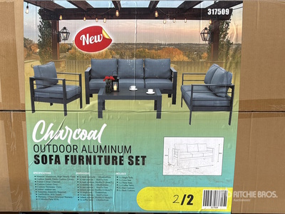Aluminum Outdoor Sofa Set & Table (Unused)