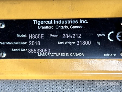 2018 Tigercat H855E Procesador