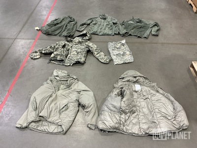 (2) Extreme Cold Weather Parkas, (3) Wet Weather Jackets & Assorted Items