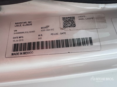 2016 Internatinal 4300 4x2 Van Truck