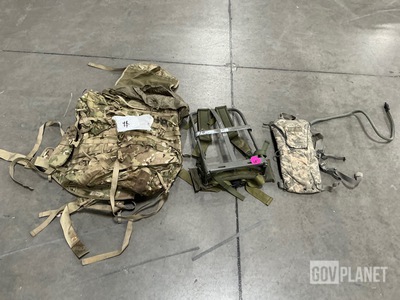 (4) Large Field Pack Sets, (13) Field Pack Frames & Assorted Items