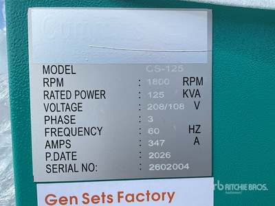 2026 Cummins CS-125 Skid-Mounted Planta de Luz (Sin Usar) / Zestaw prądotwórczy (Unused)