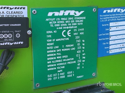 2011 Nifty-Lift HR17 2WD Hybrid Knikarmhoogwerker