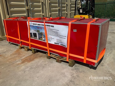 Quantity of (1) 2026 SKLP SK-SS45 45 X 25ft storage shed Opslag Gebouw