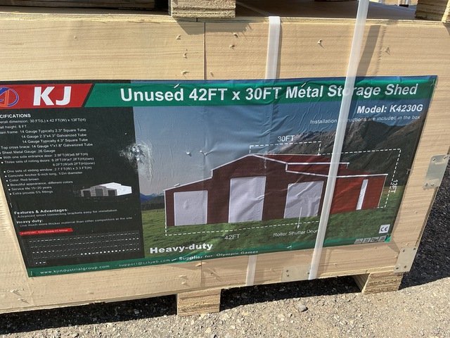 KJ K4230G Metal Storage Shed - Unused KJ K4230G Metal Storage Shed - Unused