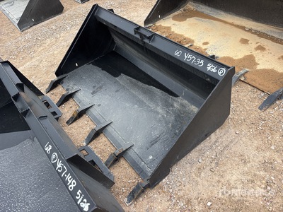 Mid-State 60 In Low Pro w/Teeth Skid Steer Bucket (Unused)