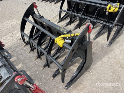 Mid-State 60 in E-Series Skid Steer Root Rake (Unused)