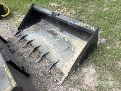 74 in Low Pro w/Teeth Skid Steer Bucket (Unused)